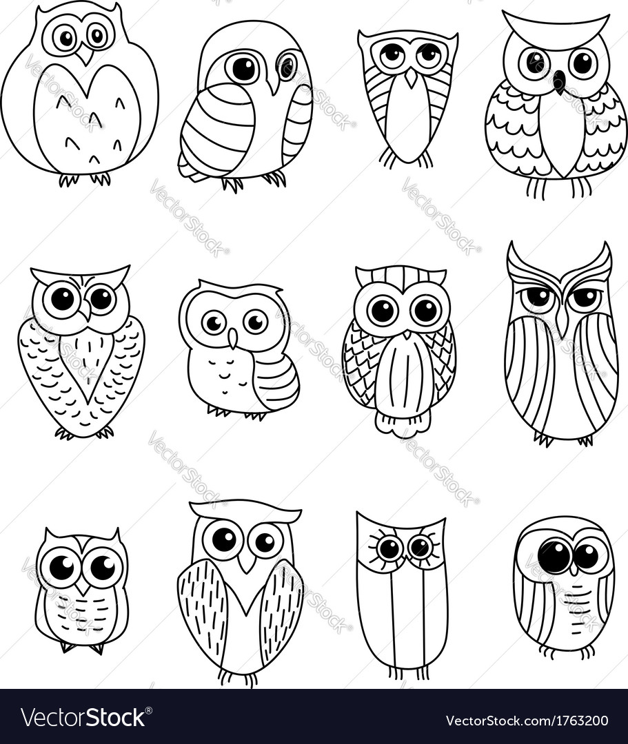 Cartoon Owls And Owlets Royalty Free Vector Image 8505