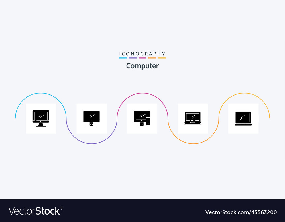 Computer glyph 5 icon pack including imac laptop