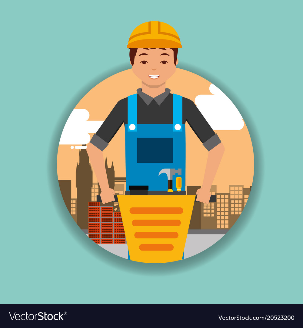 Construction people workers Royalty Free Vector Image