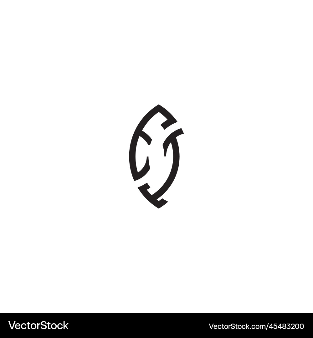Ei leaf shape line initial concept with high Vector Image