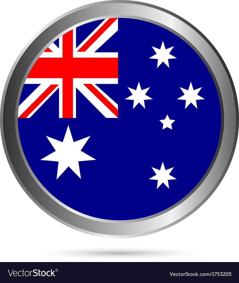 Australia flag button Royalty Free Vector Image