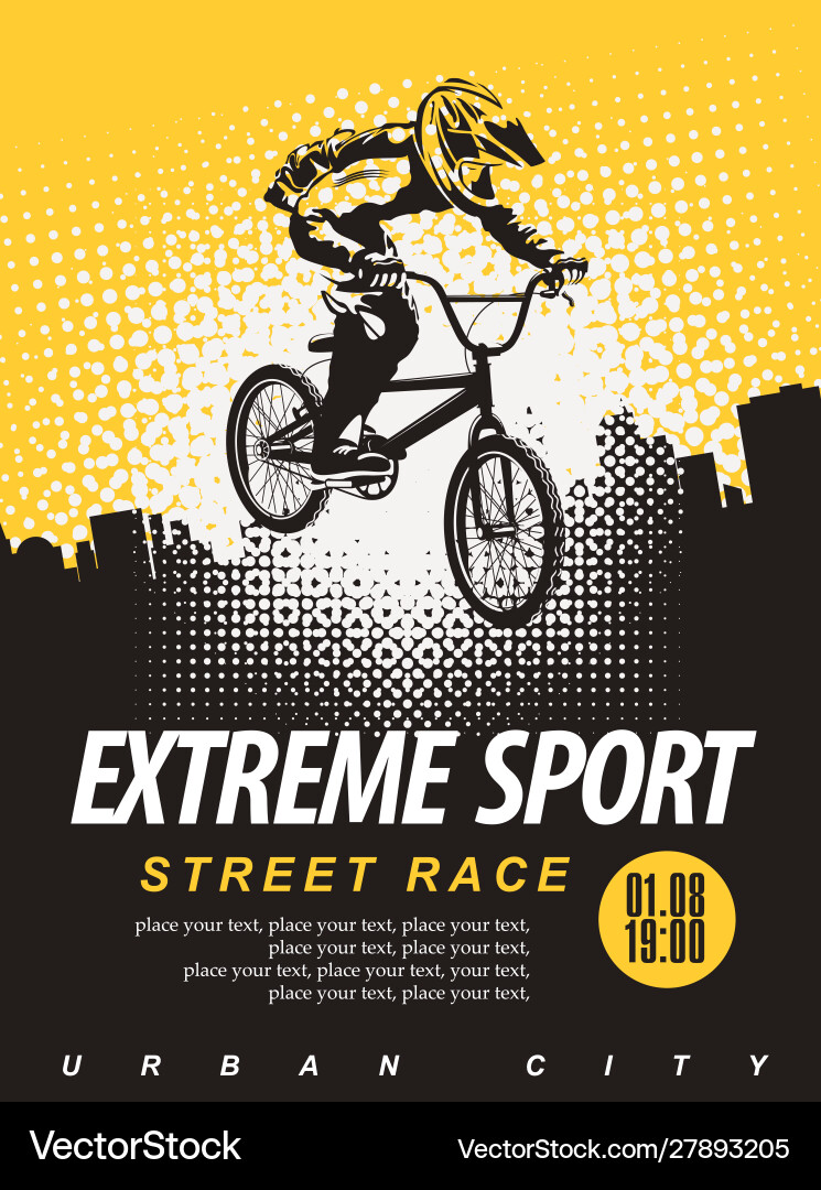 Banner On Theme Extreme Cycling Royalty Free Vector Image