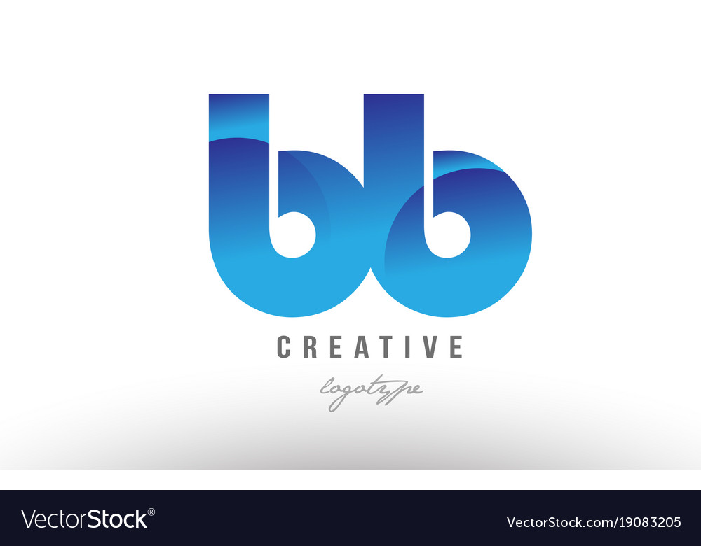 Blue gradient bb b b alphabet letter logo Vector Image