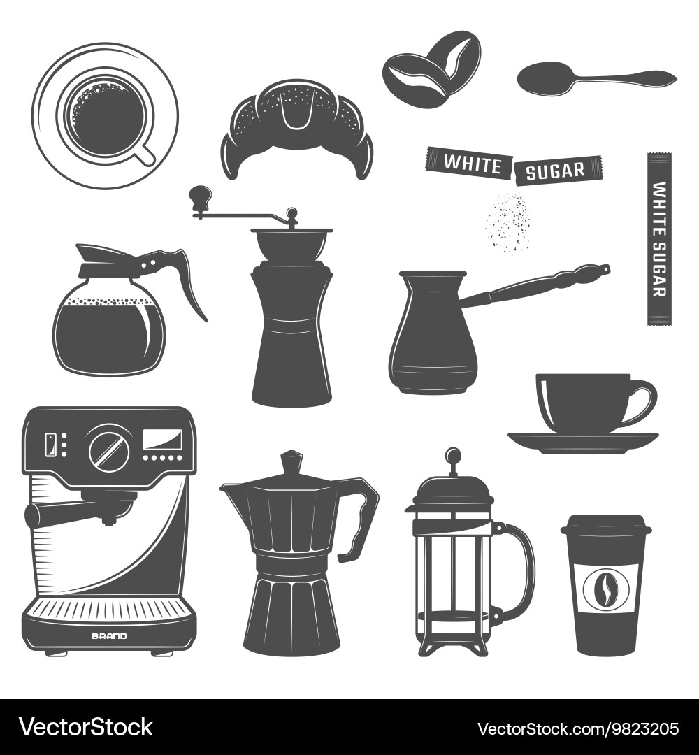 Coffee icon set Royalty Free Vector Image - VectorStock