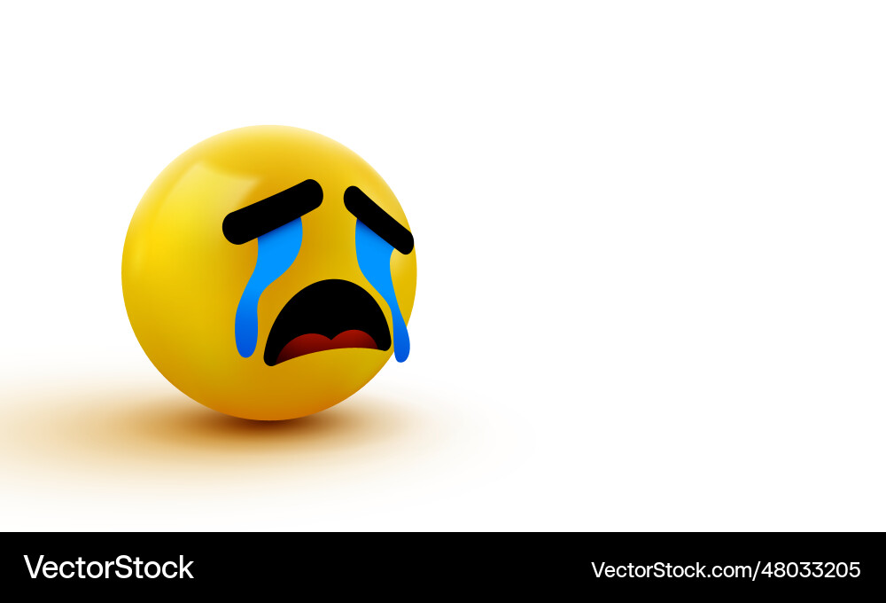 Crying Sad Emoticon Emoji Social Network Concept Vector Image