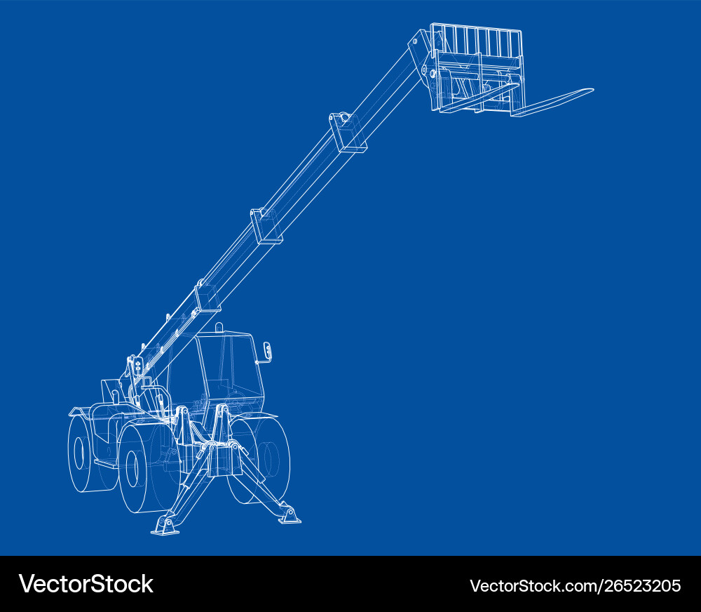 Forklift concept rendering 3d Royalty Free Vector Image