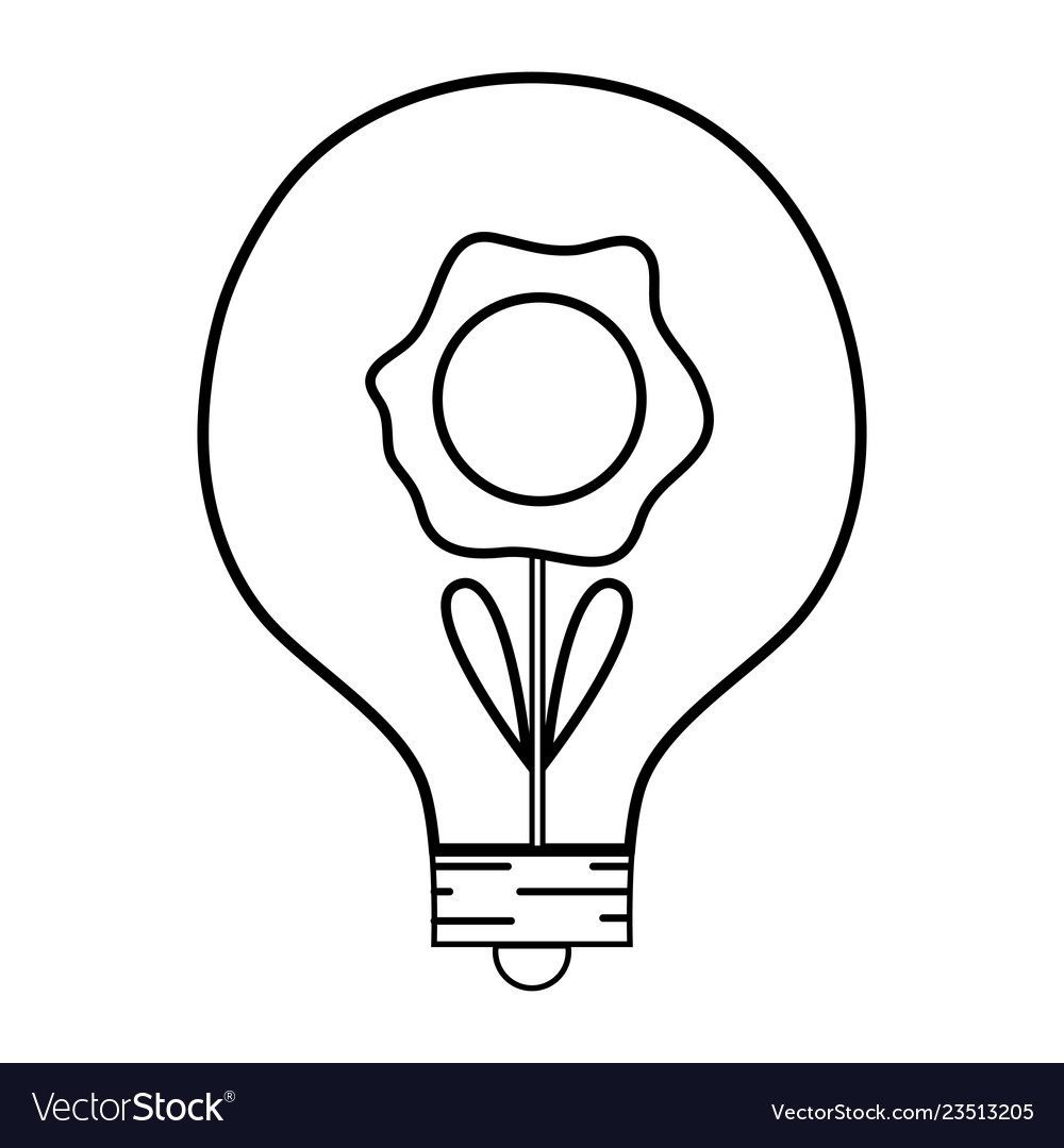 Light bulm with flower Royalty Free Vector Image