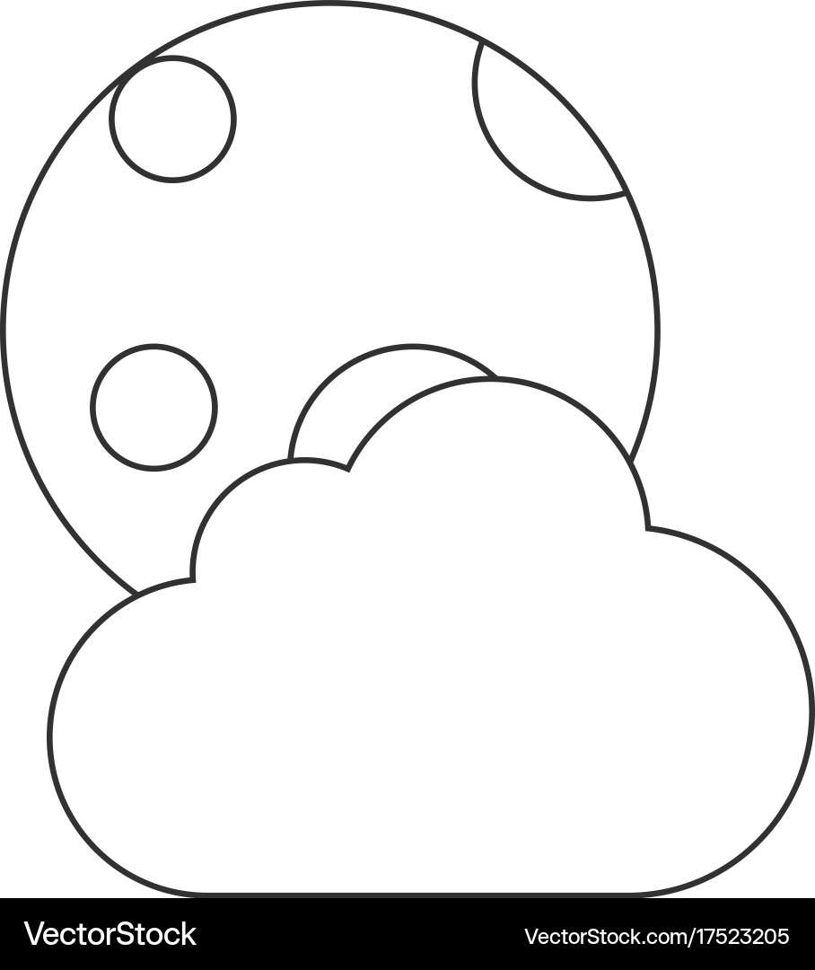 Moon and cloud icon Royalty Free Vector Image - VectorStock