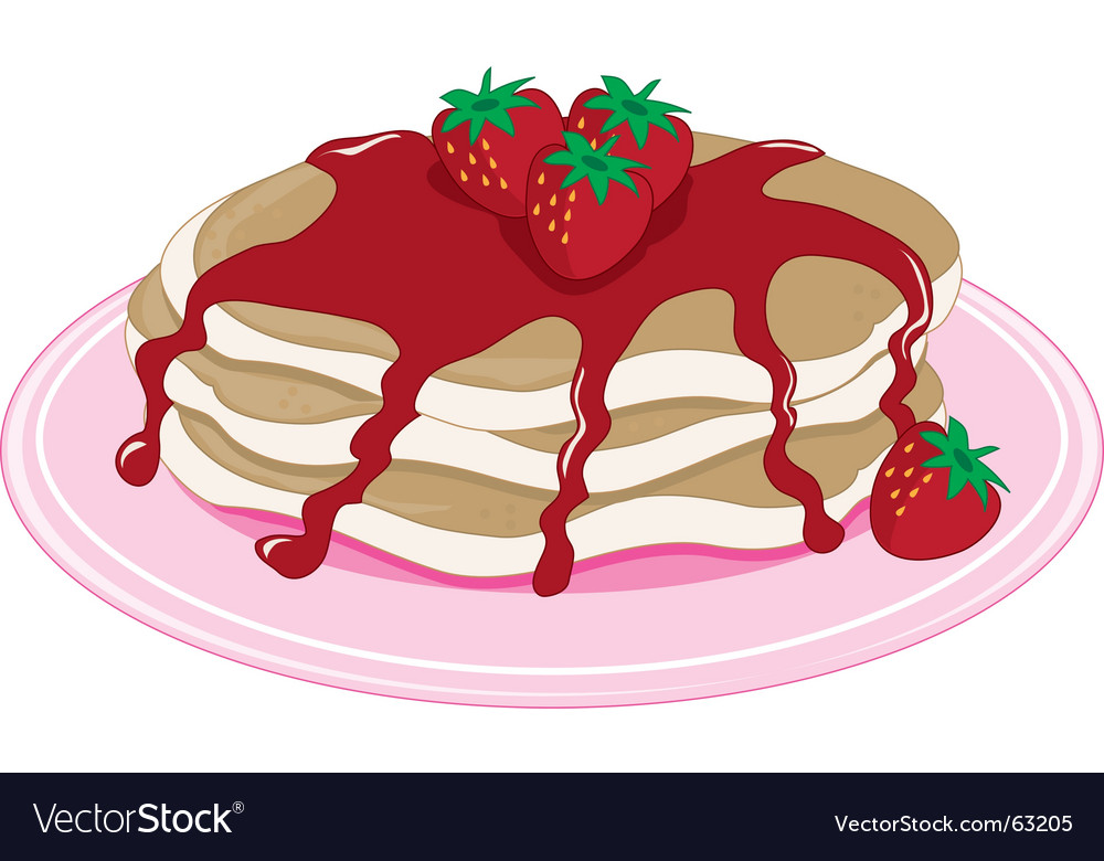 Pancakes Strawberry Royalty Free Vector Image - Vectorstock