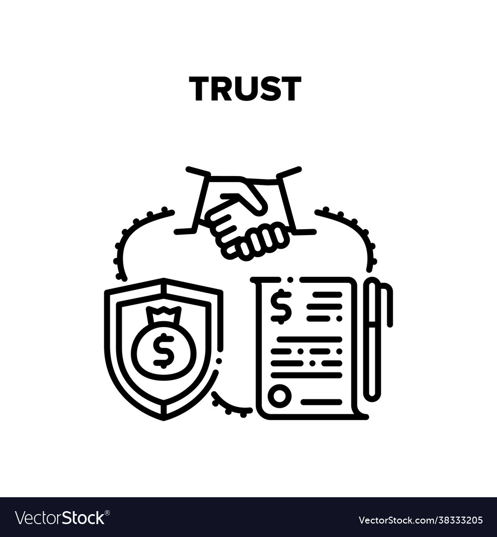 Trust in deal black Royalty Free Vector Image - VectorStock