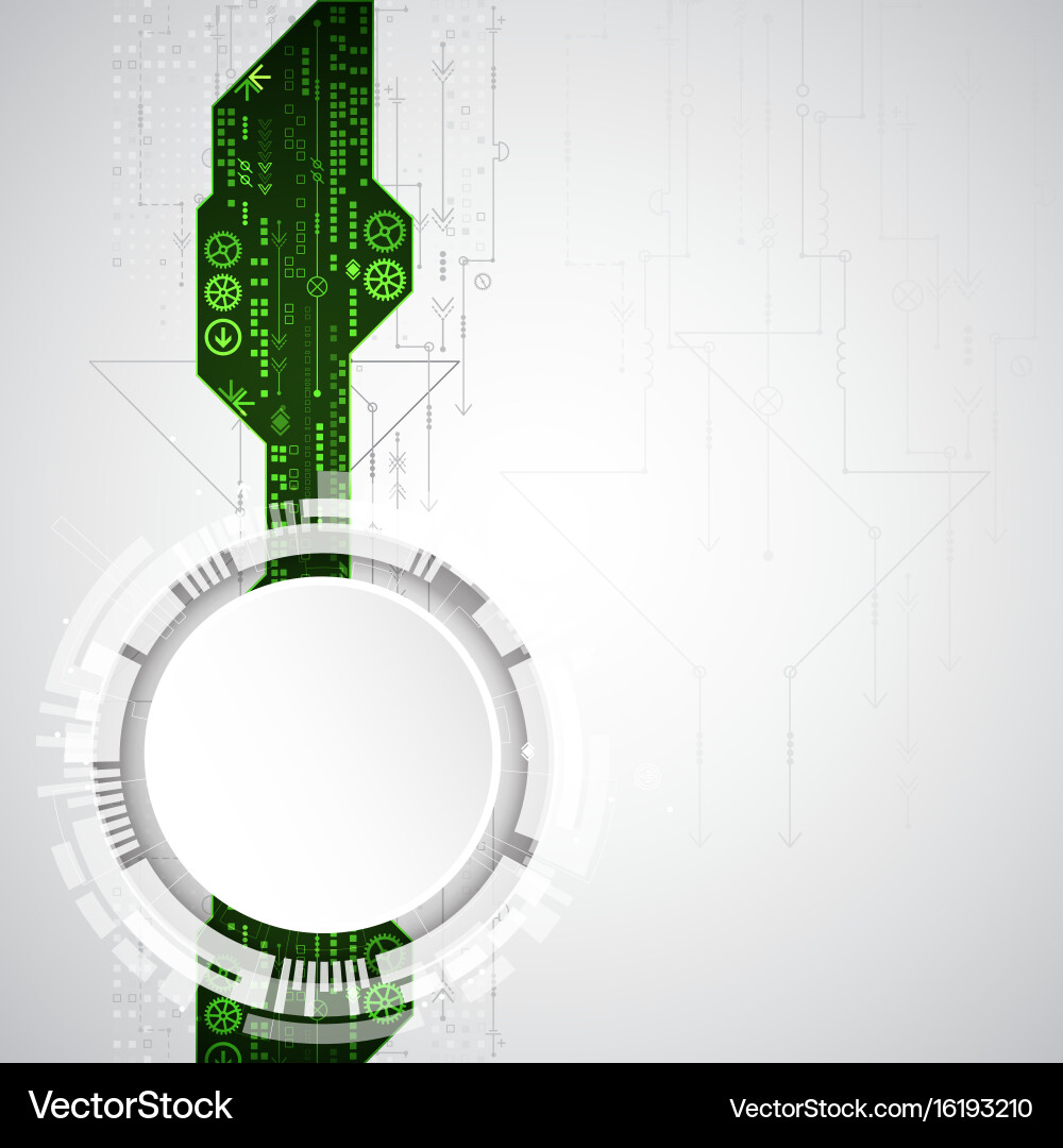 Abstract background with green technological Vector Image