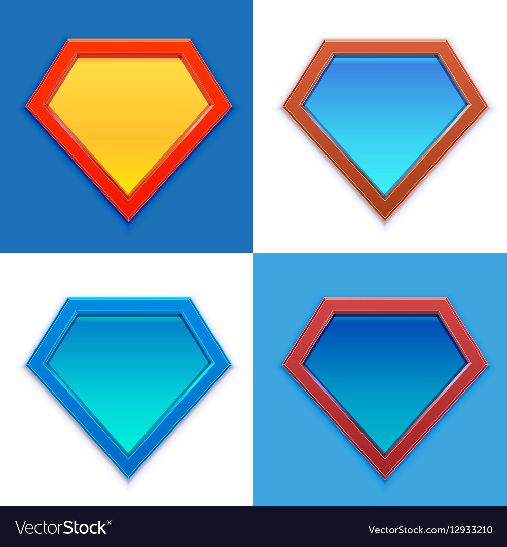 Superhero logo template blank super hero badge set With Regard To Blank Superman Logo Template