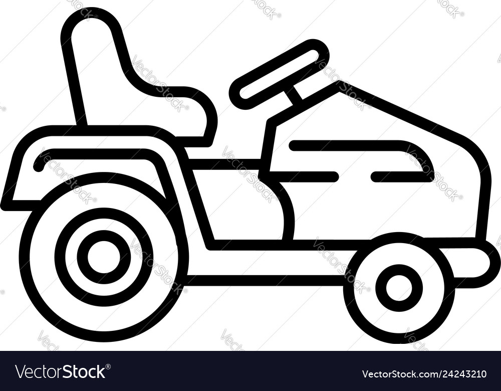 Tractor Grass Cutter Icon Outline Style Royalty Free Vector