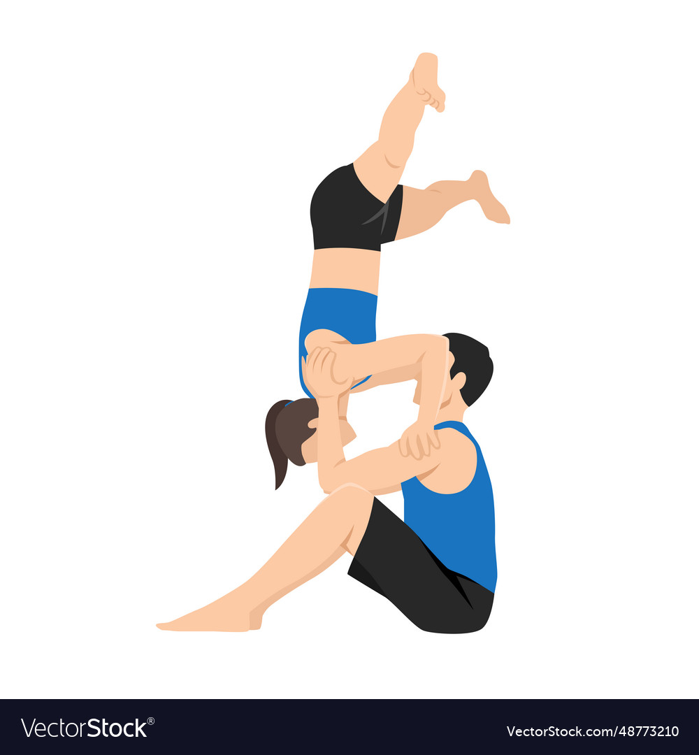 Young couple doing acro yoga concept Royalty Free Vector