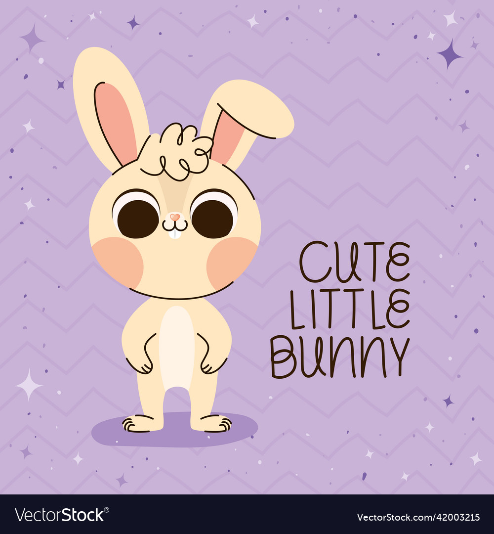 Cute little bunny poster Royalty Free Vector Image