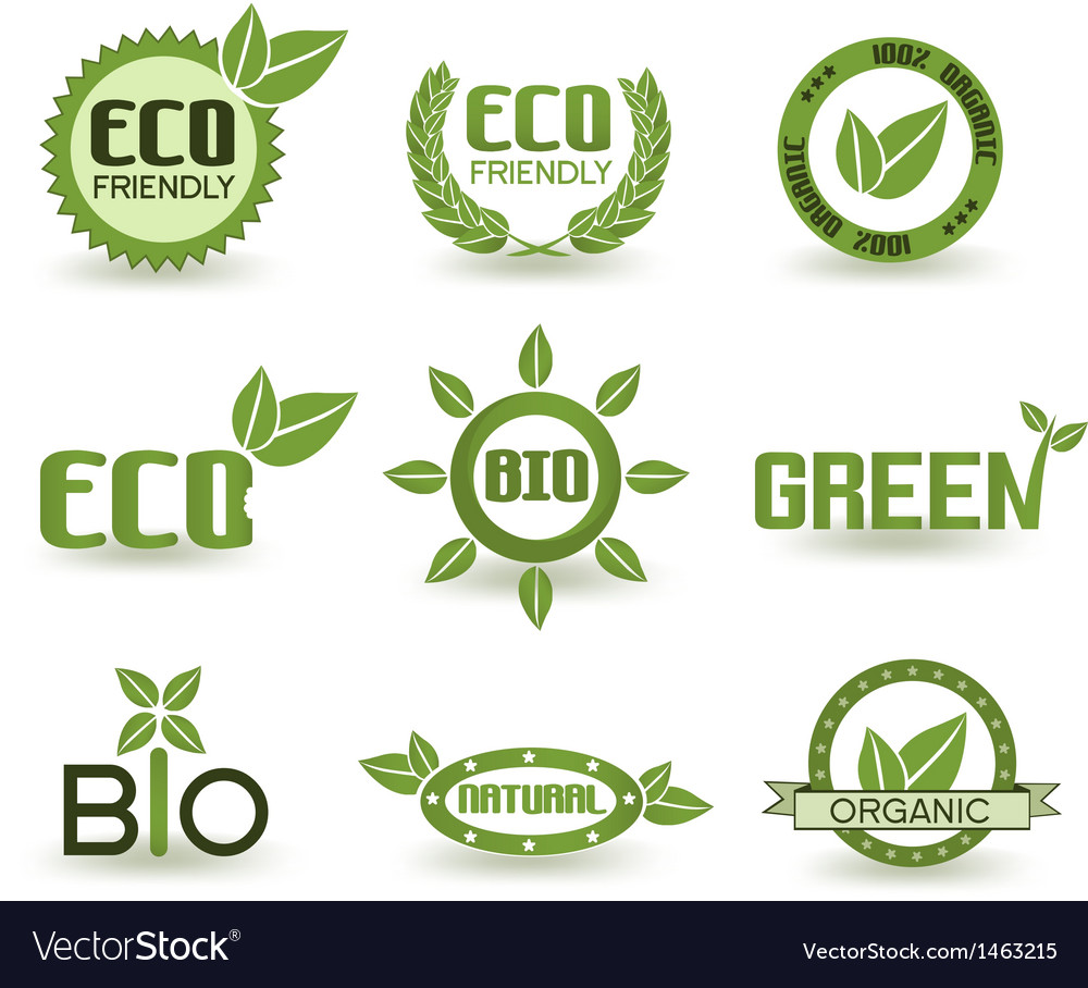 Eco signs Royalty Free Vector Image - VectorStock