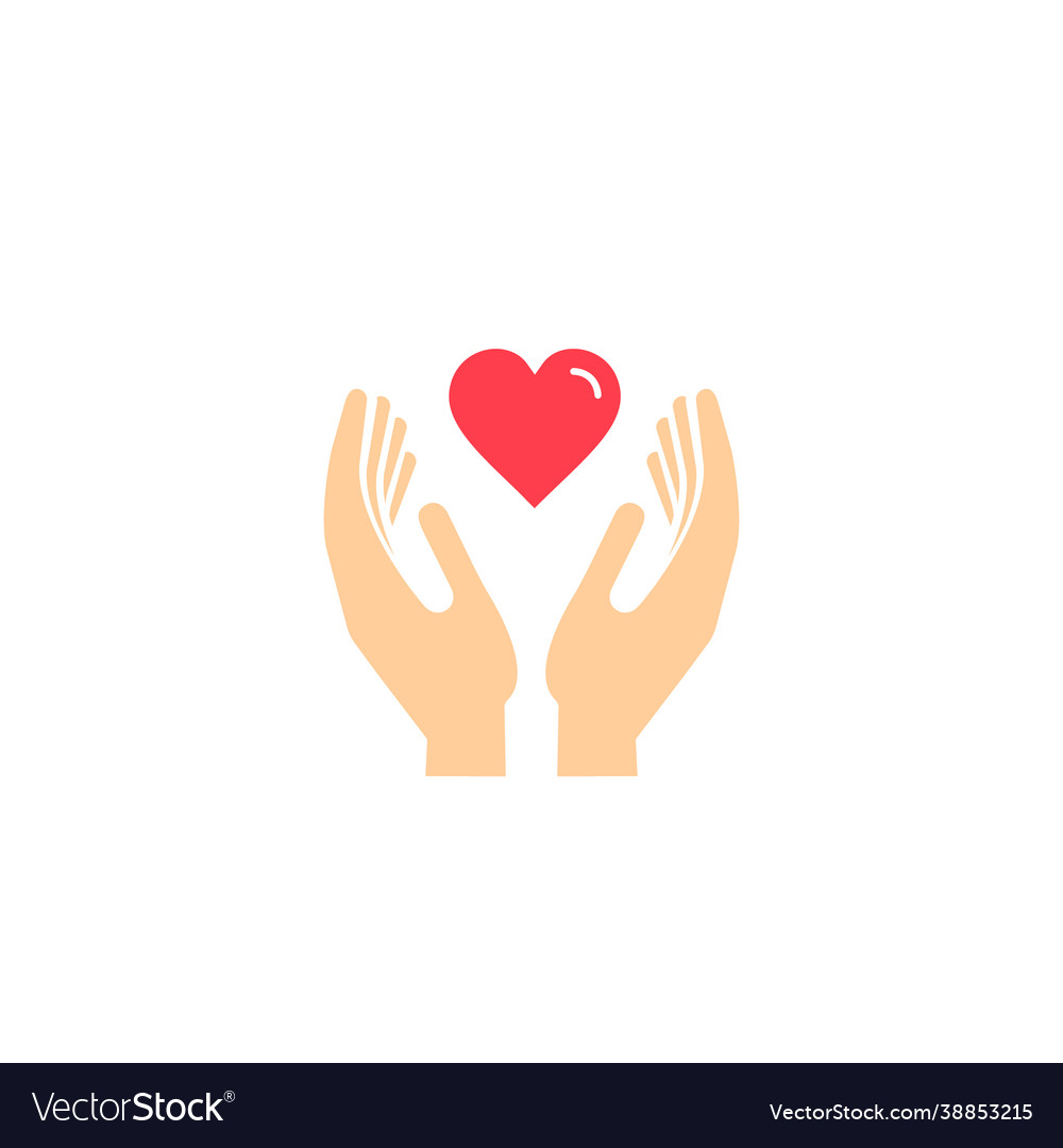 Hands holding heart icon healthcare concept keep Vector Image