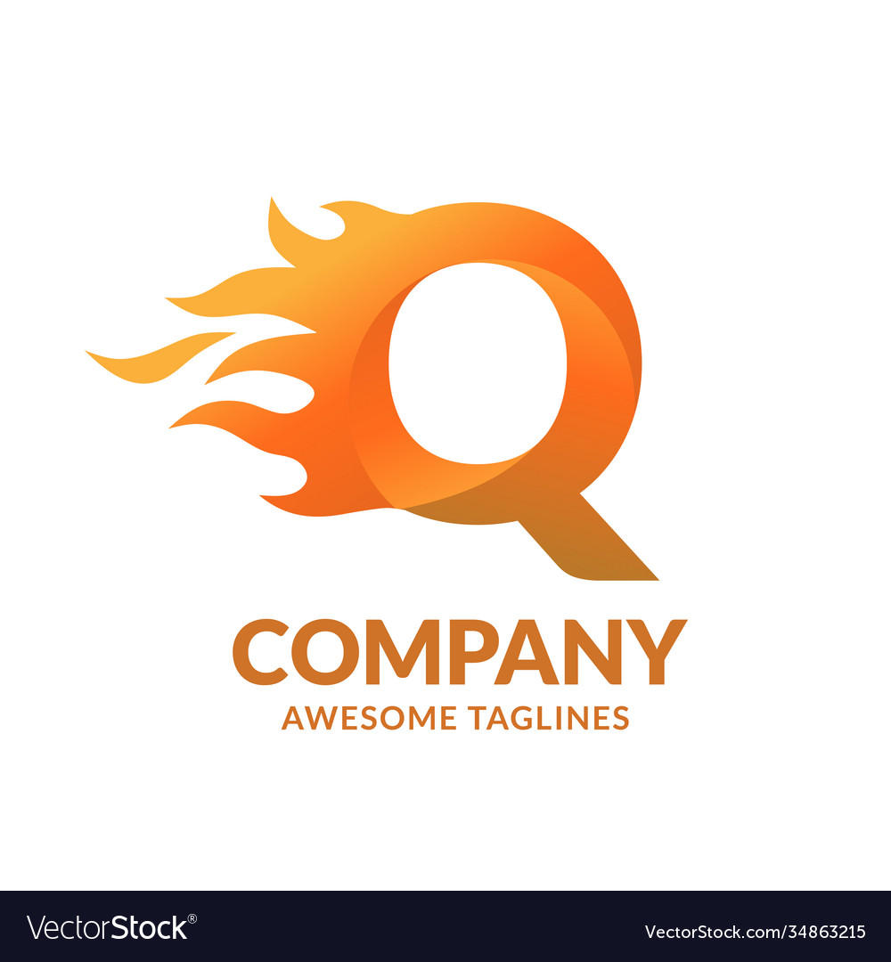 Letters q and fire logo