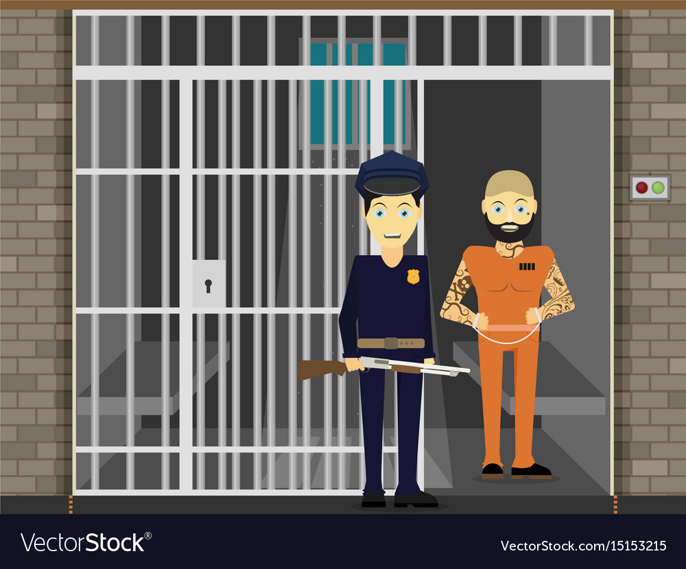 prisoner flat of prison cell royalty free vector image