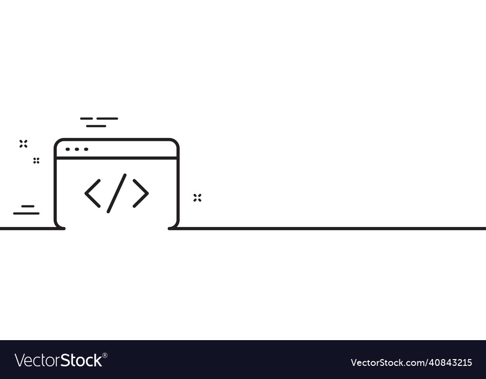 Seo script line icon web programming sign Vector Image