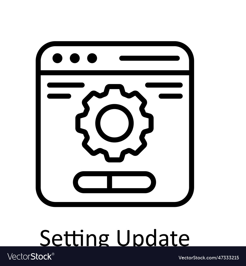 Setting update outline icon design illust