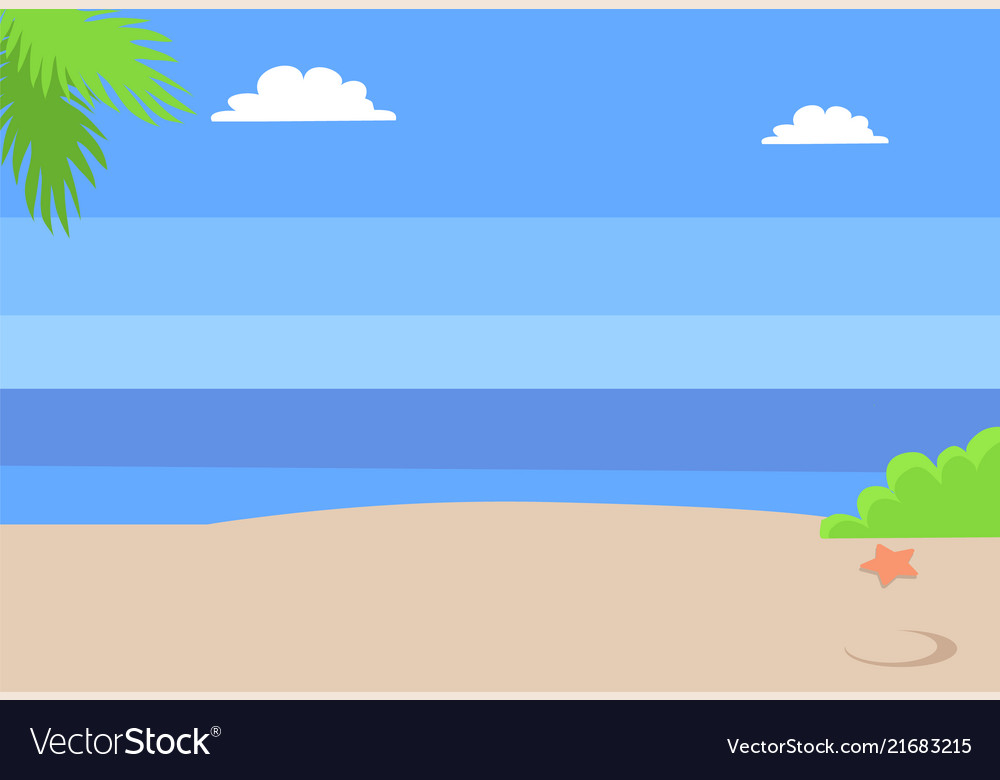 Summer beach landscape with blue sea hot sand sky Vector Image