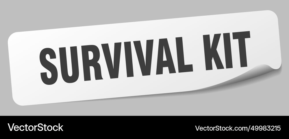 Survival kit sticker survival kit label Royalty Free Vector