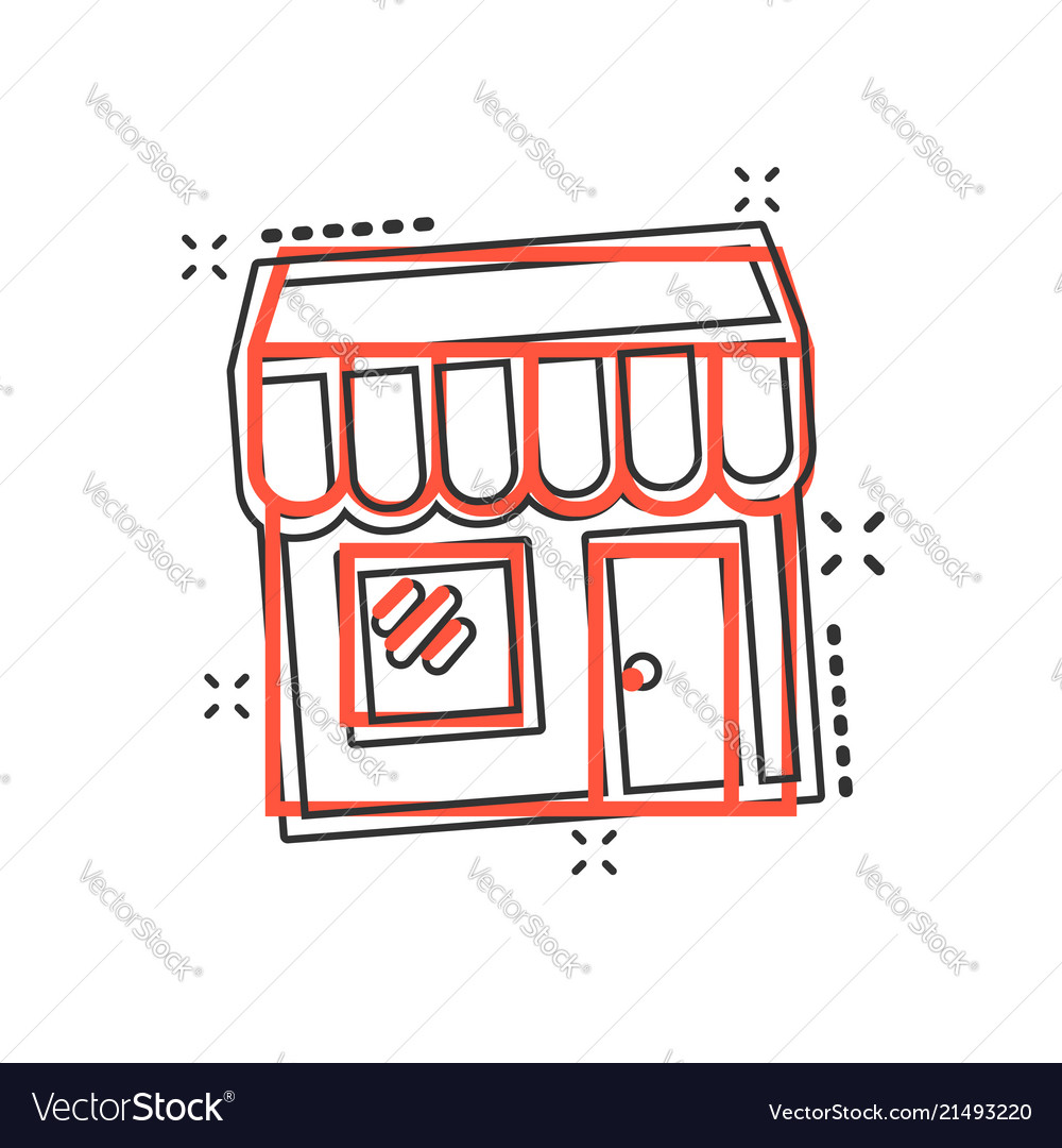 Cartoon store market icon in comic style shop Vector Image Cartoon store market icon in comic style shop Vector Image