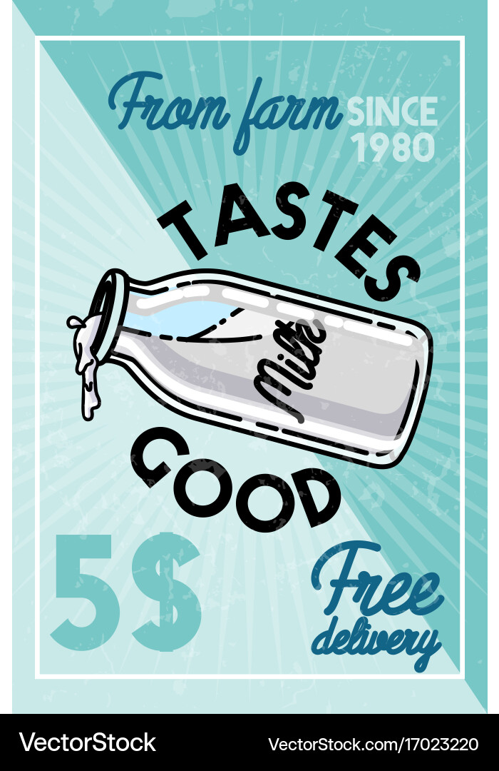 Color Vintage Milk Banner Royalty Free Vector Image