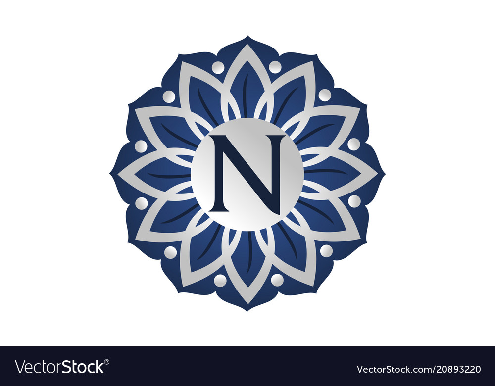 Flower elegant icon initial n