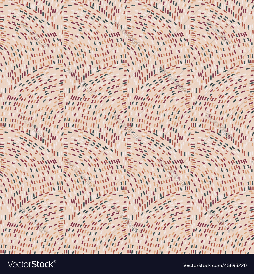 Hand drawn dash lines mosaic seamless pattern