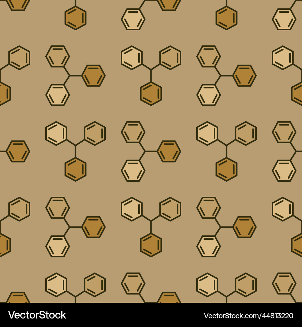 Hexagonal molecular structure brown Royalty Free Vector