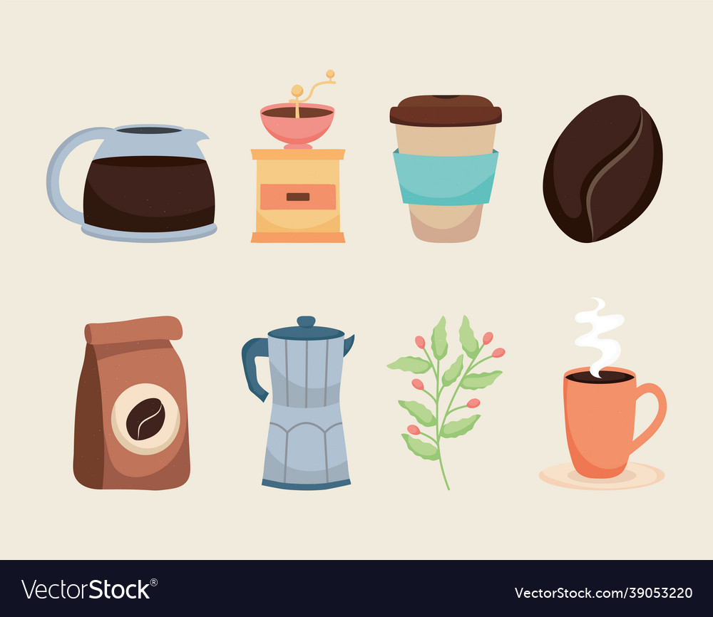 Icon set of coffee Royalty Free Vector Image - VectorStock