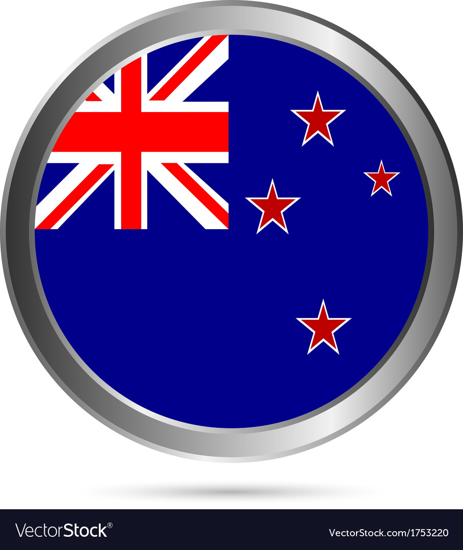 New zealand flag button Royalty Free Vector Image