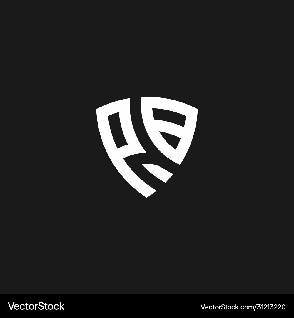 Pb monogram logo with shield shape Royalty Free Vector Image