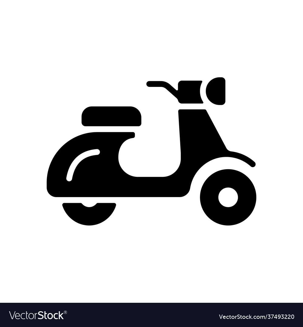 Scooter moped flat glyph icon isolated