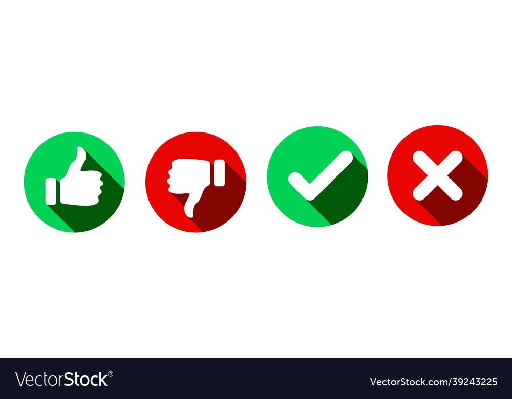 A set of icons thumbs up and down Royalty Free Vector Image image.