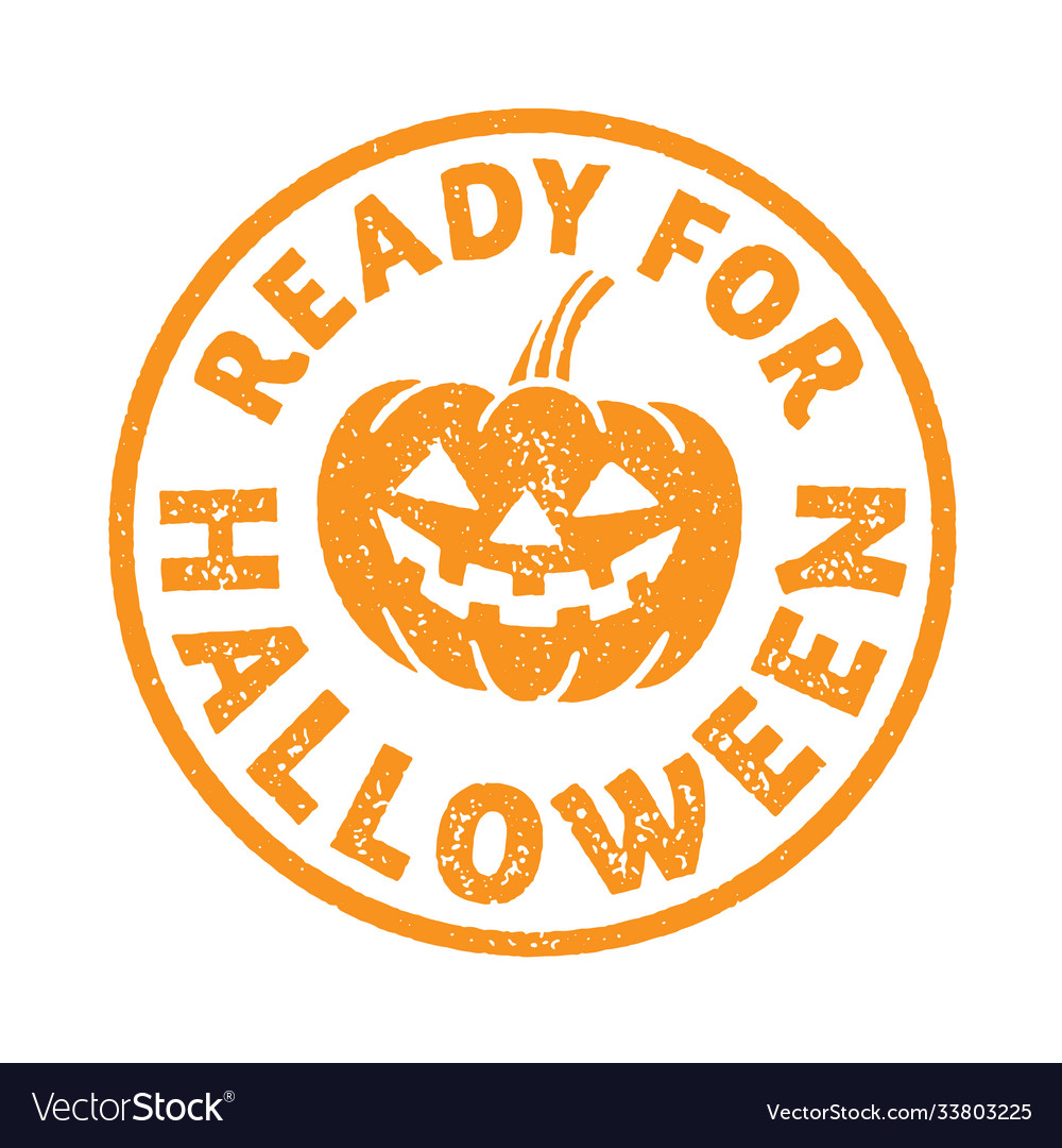 Grunge rubber stamp with pumpkin Royalty Free Vector Image