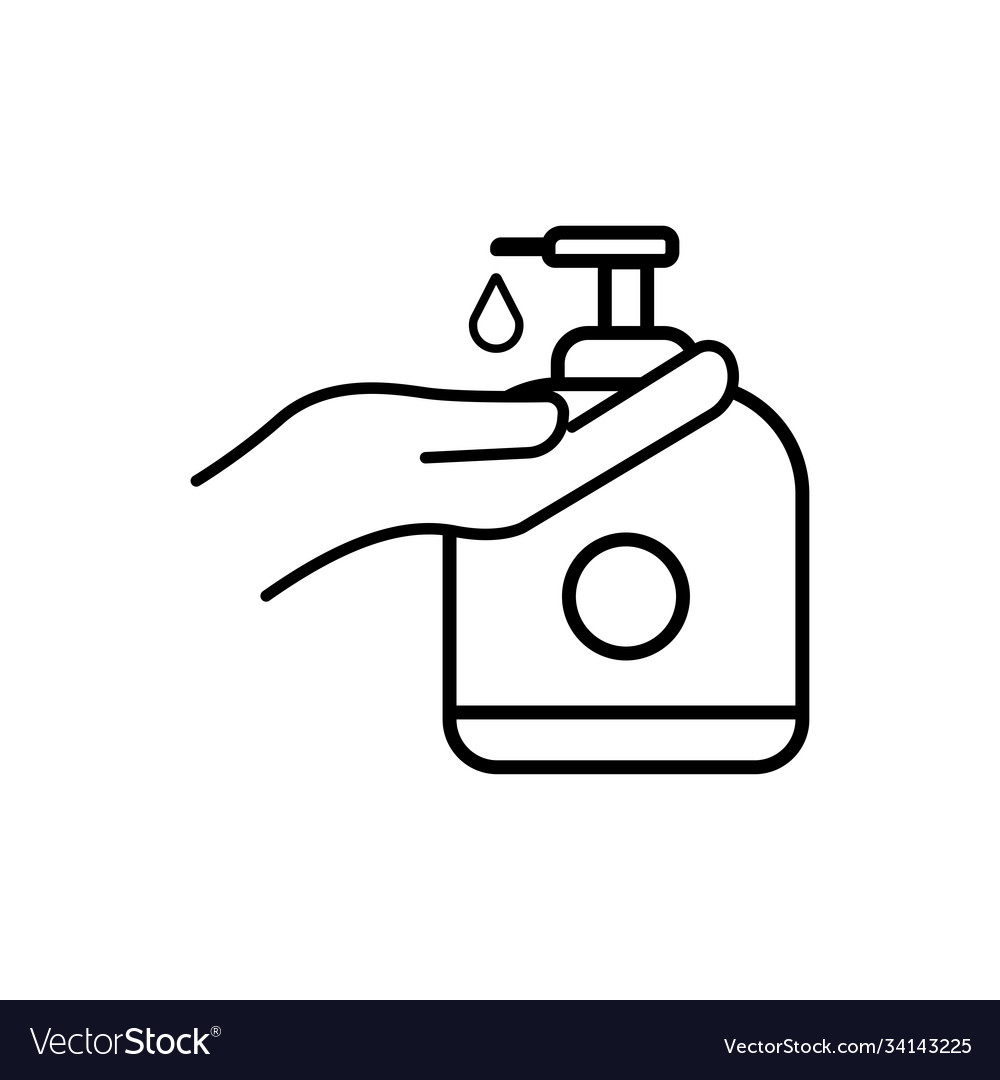 Hand washing line icon icon and Royalty Free Vector Image