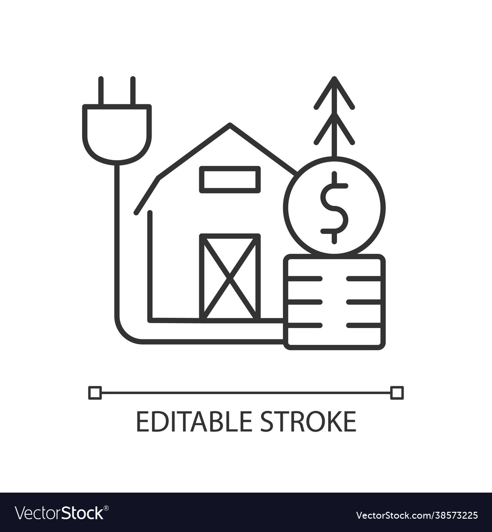 Rural energy price linear icon