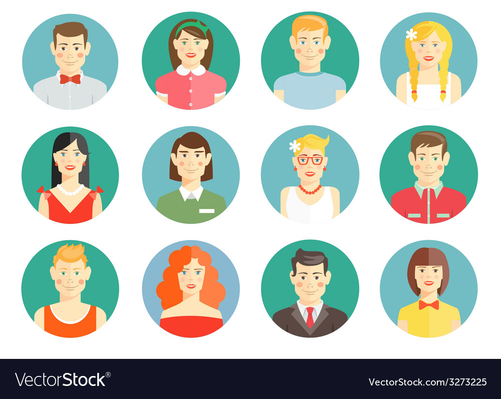 Avatar icons set Royalty Free Vector Image - VectorStock