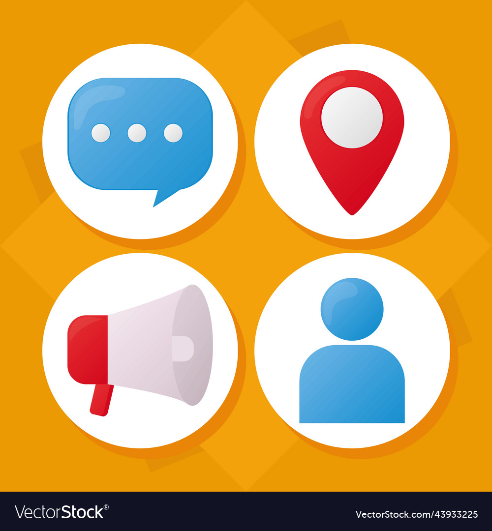 Social Media Icon Collection Design Royalty Free Vector