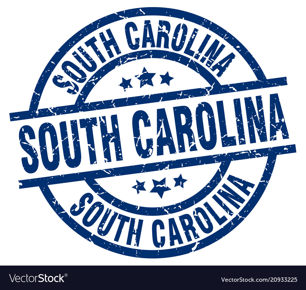 South carolina blue round grunge stamp