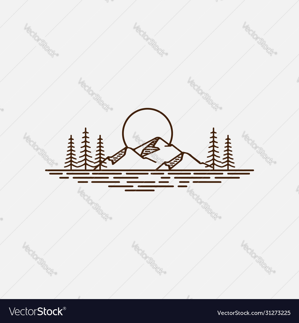 Sunset island lake beach sea ocean vector image Sunset island lake beach sea ocean