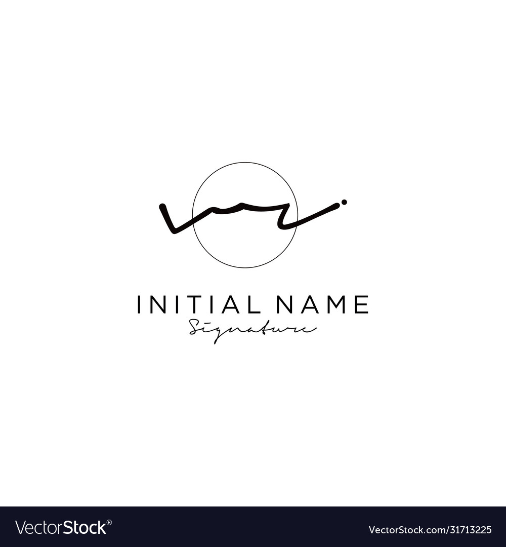 Vr initial handwriting logo design