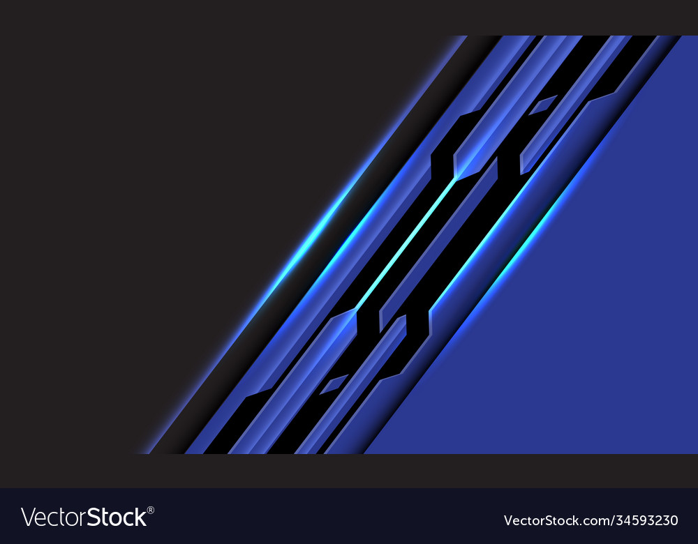 Abstract blue black line circuit cyber slash grey Vector Image