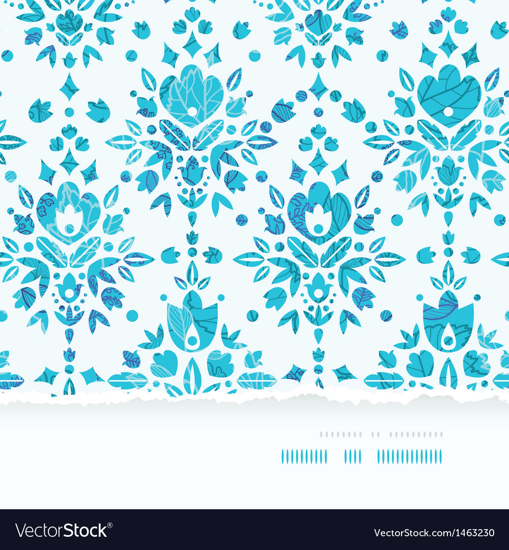 Abstract flower damask horizontal torn seamless