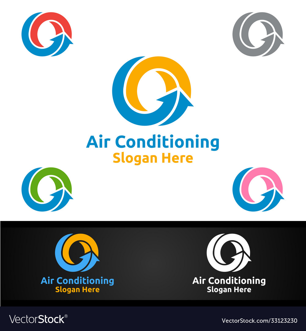 Air conditioning and heating services logo Vector Image