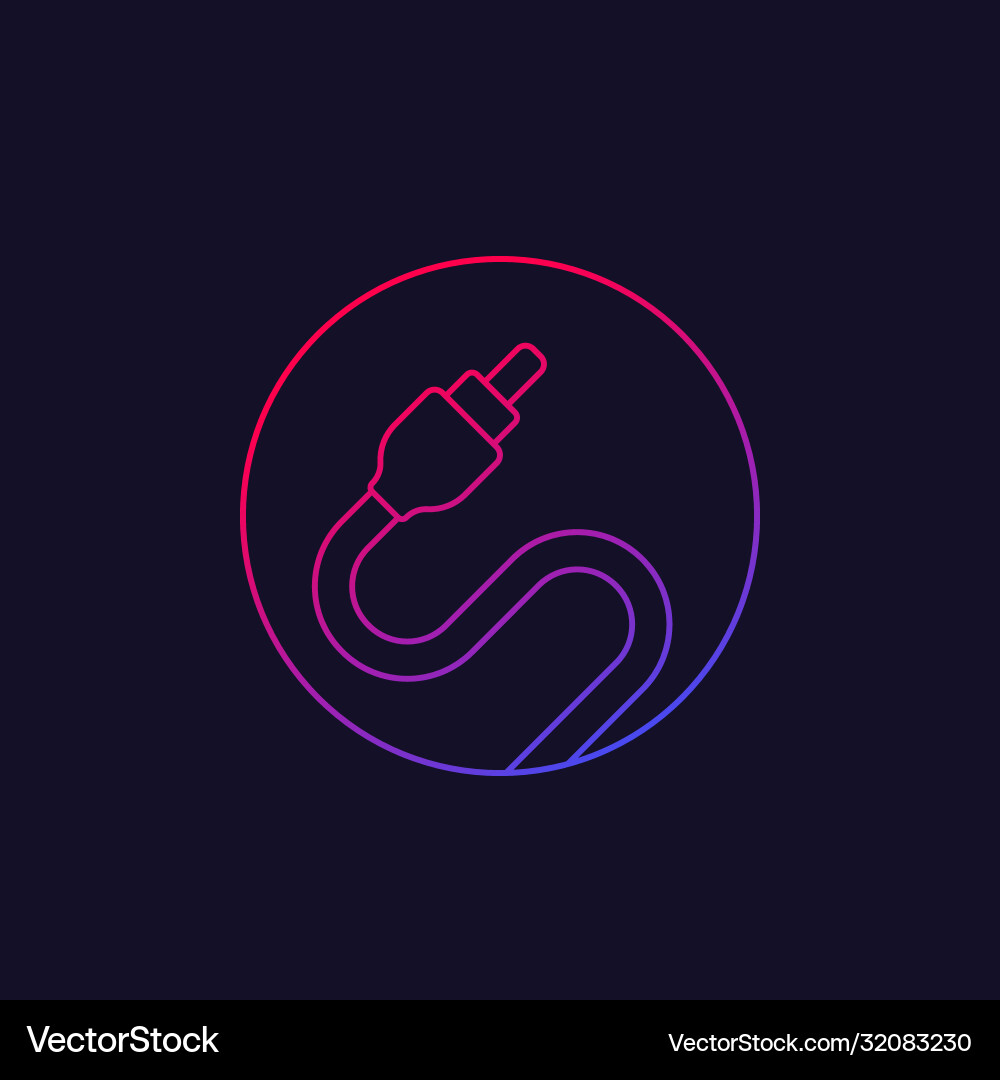 Cable icon linear style Royalty Free Vector Image