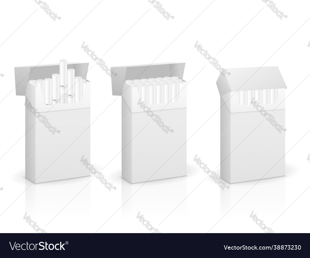 Cigarette box set Royalty Free Vector Image - VectorStock